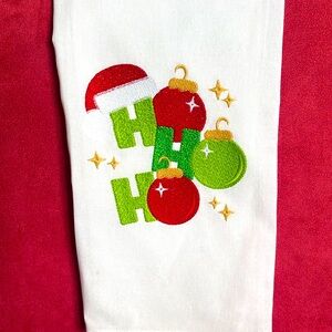 HO HO HO Embroidered Hand Towel